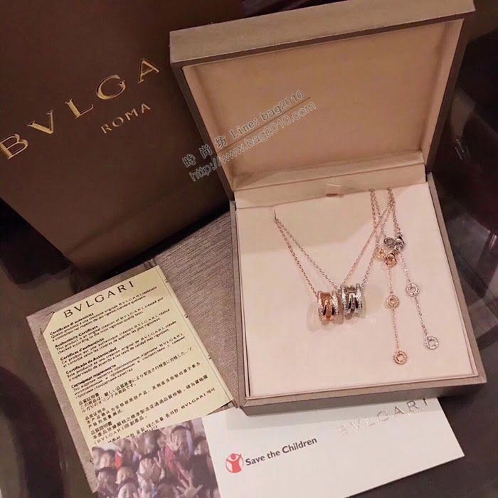 Bvlgari飾品 寶格麗鏤空項鏈 通體925純銀材質 玫瑰金項鏈  zgbq3157